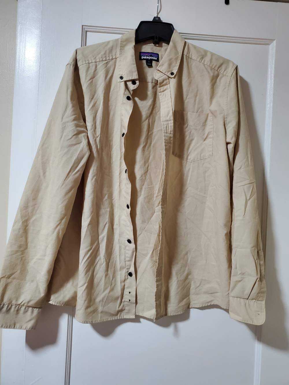 Patagonia Men's Tan Long-Sleeve Button-Up Shirt
